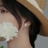 Pendientes de plata con diamantes y forma de cisne para mujer