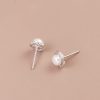 Pendientes de plata con perla y flor de rosa
