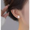 Pendientes de plata con flor de rosa y perla para mujer