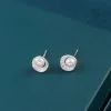 Pendientes de perla de plata de ley para mujer