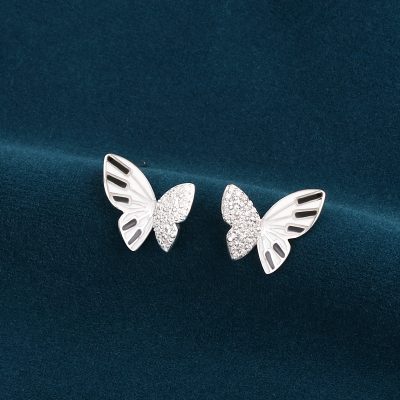 Sterling Silver Butterfly Stud Earrings