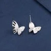 Pendientes mariposa de plata de ley