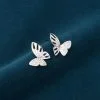 Pendientes mariposa de plata de ley