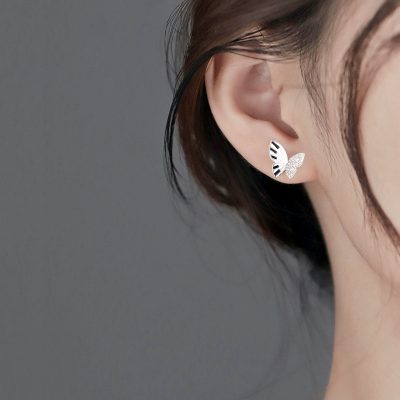 Sterling Silver Butterfly Stud Earrings for women