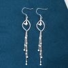 Sterling Silver Butterfly & Tassel Drop Earrings
