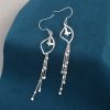 Sterling Silver Butterfly & Tassel Drop Earrings