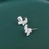 Pendientes de mariposa con diamantes en plata de ley para mujer