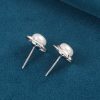Pendientes de plata de ley con perlas en forma de flor
