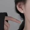 Pendientes de plata de ley Trébol de cuatro hojas para mujer