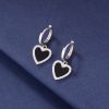 Sterling Silver Heart Dangle Earrings