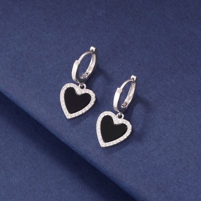 Sterling Silver Heart Dangle Earrings