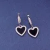 Sterling Silver Heart Drop Earrings