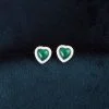 Pendientes de plata de ley con forma de corazón