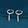 Sterling Silver Linear Bar Drop Earrings