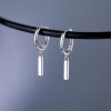 Linear Bar Drop Earrings in Sterling Silver