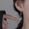 Linear Bar Drop Earrings in Sterling Silver