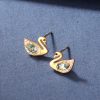 Pendientes de plata de ley Swan