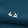 Pendientes triangulares de plata de ley