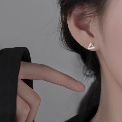 Triangle Sterling Silver Stud Earrings