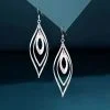 Twist Water Drop Sterling Silver Dangle Earrings