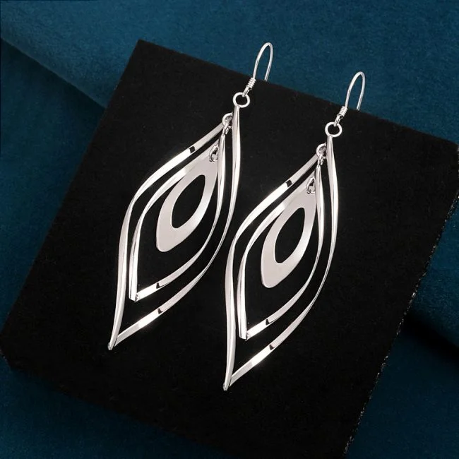 Sterling Silver Twist Water Drop Earrings