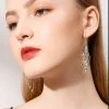 Twist Water Drop Silver Dangle Earrings