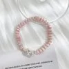pulsera de plata de ley y ópalo rosa