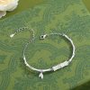 pulsera de plata de ley bambú jade