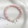 Pulsera de plata de ley y ópalo rosa