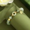 Pulsera de cuentas de plata de ley y jade