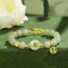Pulsera de cuentas de plata de ley y jade