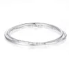 Bamboo Silver Double Bangle Bracelet For Women