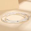 Brazalete de plata de ley 925 con diseño de espiral de Möbius de alto brillo