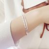 Pulseira dupla em bambu prateado