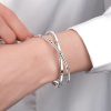 Pulsera doble de trébol de cuatro hojas y bambú