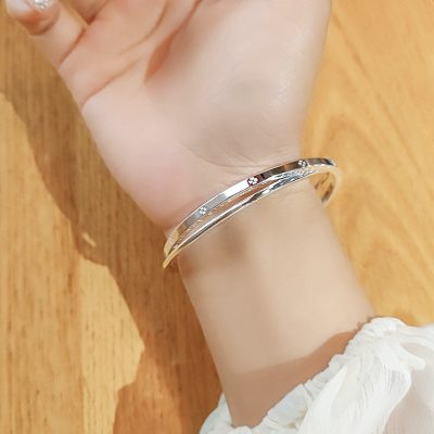 Double Bangle Bracelet in sterling silver