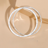 Pulsera doble de plata con cuatro hojas y bambú