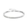 925 Sterling Silver Square Bead Bracelets For Women