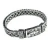 Pulsera tejida a mano de plata de ley 925 para hombre
