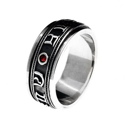 925 Sterling Silver Spinner Rings - Garnet