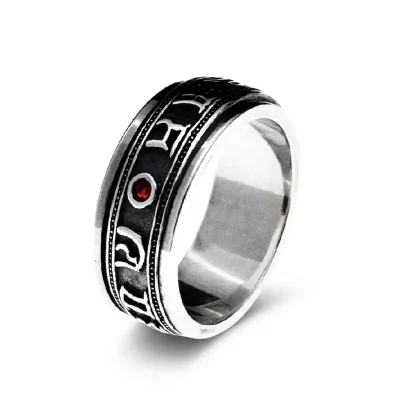 Anillos giratorios de plata de ley 925 - Granate