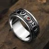 Anillos giratorios de plata de ley 925 - Granate