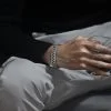 Pulsera tejida de plata de ley 925 para hombre