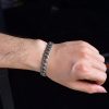 سوار من الفضة الإسترليني عيار 925 للرجال - سلسلة الثعبان الكوبي