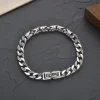 Pulsera de eslabones gruesos de plata para hombre, inspirada en la moda urbana, elaborada con plata de ley 925 de alta calidad.