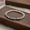 Pulsera de plata de ley 925 - Cadena de hip hop