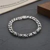 Pulsera de plata de ley 925 - Cadena de hip hop
