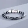 Pulsera trenzada de plata de ley 925 - Sello Keel 925