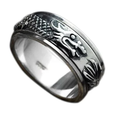 925 Sterling Silver Spinner Rings - Dragon