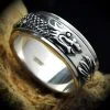 Anillos giratorios de plata de ley 925 - Cabeza de dragón
